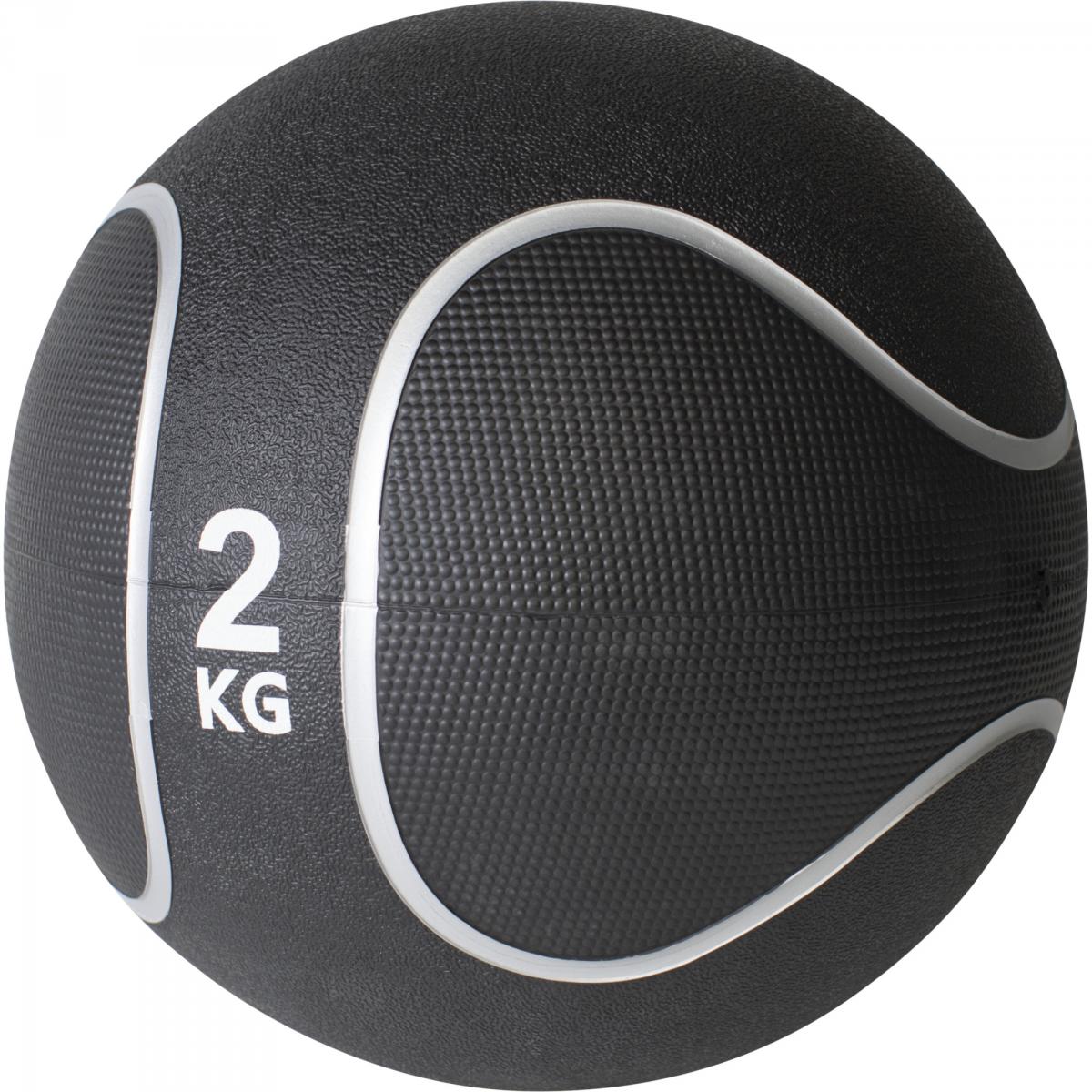 Médecine ball style noir/gris de 2 KG diamètre 23cm